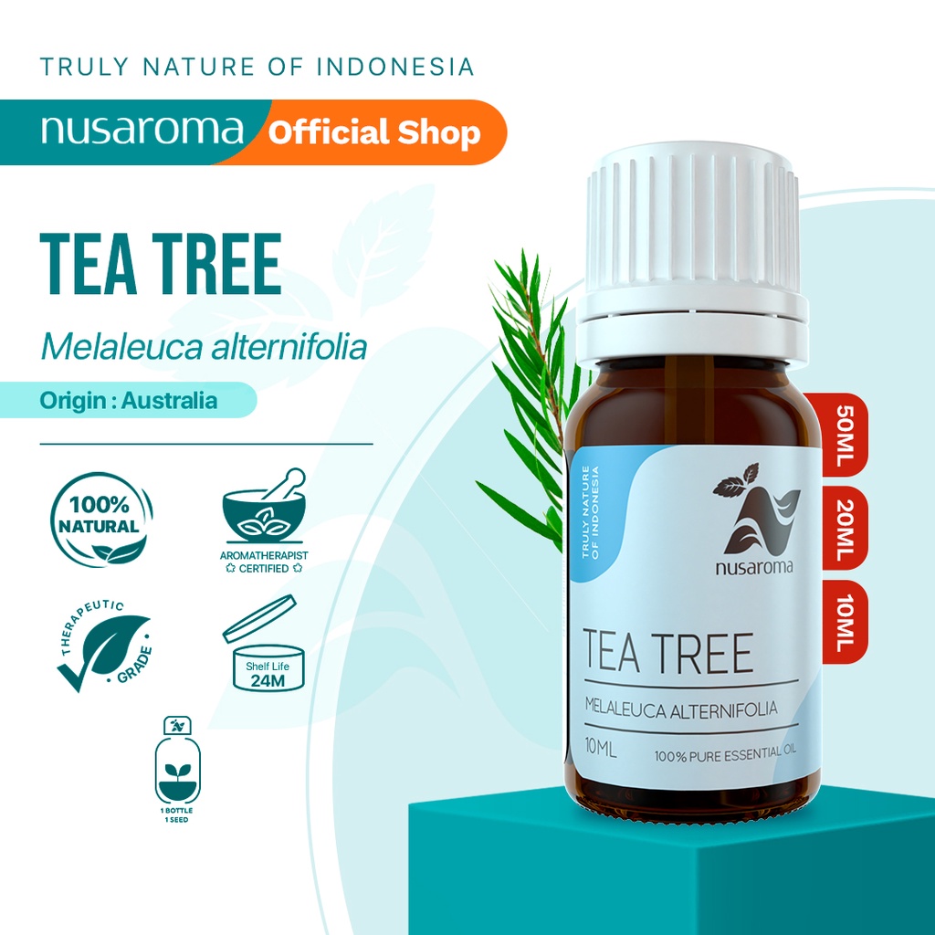 Nusaroma Tea Tree Essential Oil - 100% Pure &amp; Therapeutic Essential Oil