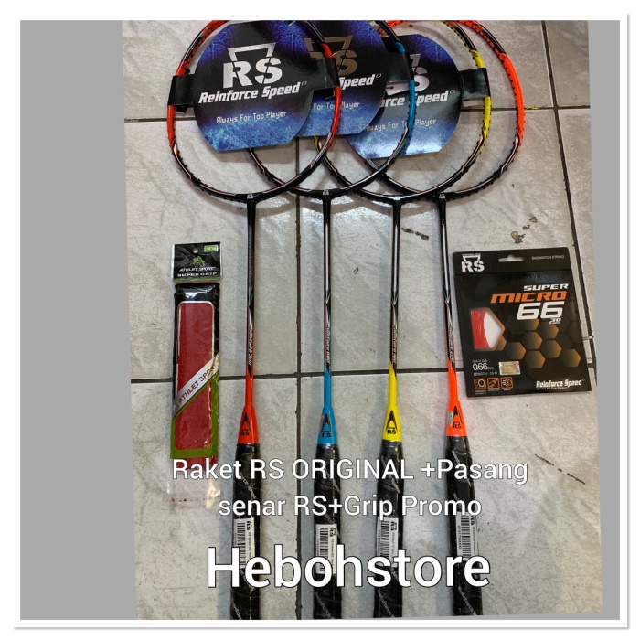 Raket Raket Badminton Rs Solitaire Obral Original+Senar Rs Micro 66 Original