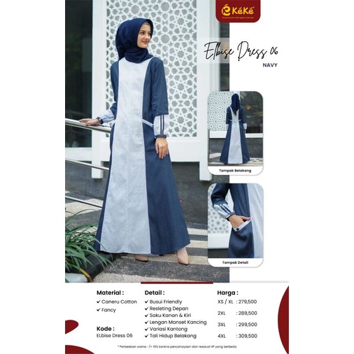 Gamis Murah Keke//Elbise Dress 06 Navy dan Cocoa