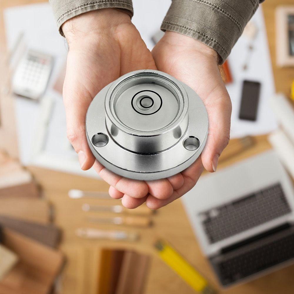 Solighter Bubble Level Manik-Manik Horizontal Portabel Presisi Tinggi Tingkat Lingkaran Logam