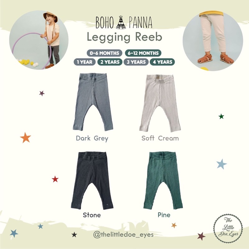 Bohopanna Legging Reeb Celana Legging Anak Unisex Vol. 3