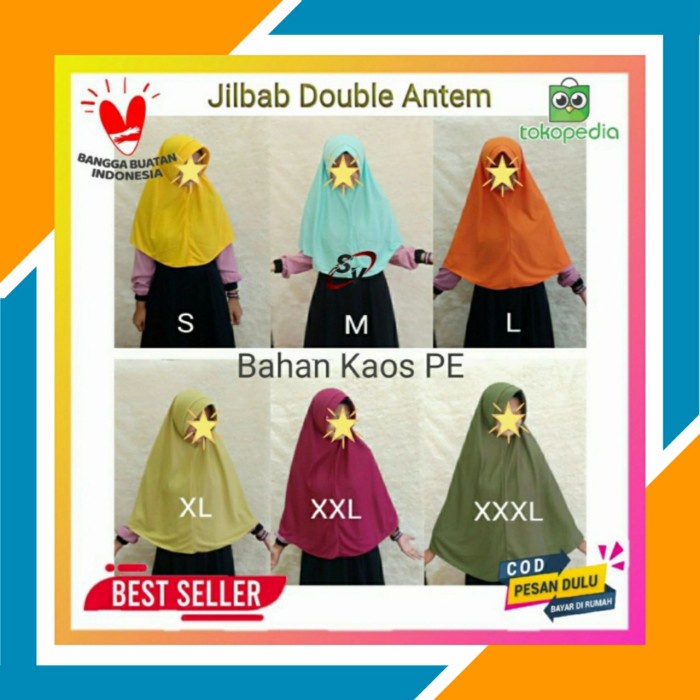 Hot Sale Jilbab Anak Remaja Sekolah Sd Smp Kerudung Hijab Double Antem Kaos Pe Diskon
