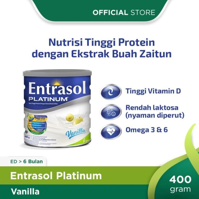

[ COD ] ENTRASOL PLATINUM SENIOR VANILA Susu 400 VANILLA LANSIA KALBE BPOM