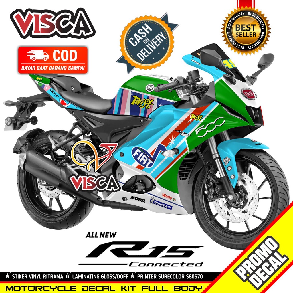 Decal R15 V4 Full Body Stiker R15 V4 Full Body Dekal R15 V4 Fiat Assen