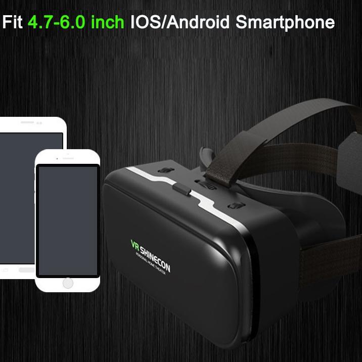 Sale--VR Virtual Reality Box Game 3D Shinecon 6.0 Kacamata 3 Dimensi HP dengan Headphone
