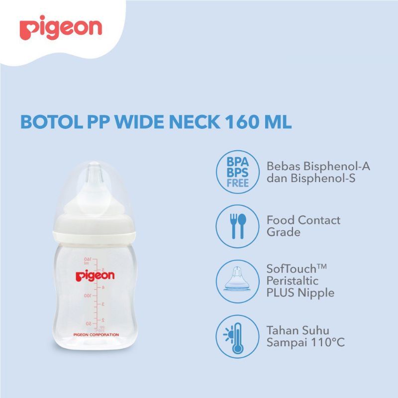 Perlengkapan Bayi / Pigeon / Botol Wide Neck SoftTouch/Peristalticplus 160ml dan 240ml