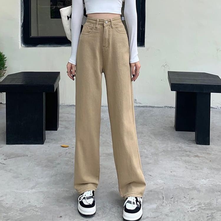 Sale Highwaist Kulot Jeans wanita Loose Mocca