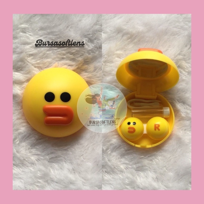 Tempat Softlens Kartun 3D Bulat/Kotak Softlens Lengkap/Travelkit Bursasoftlen