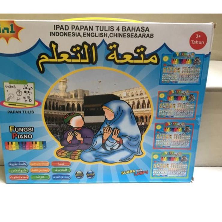 Murah Mainan edukasi ipad playpad papan tulis muslim 4 bahasa