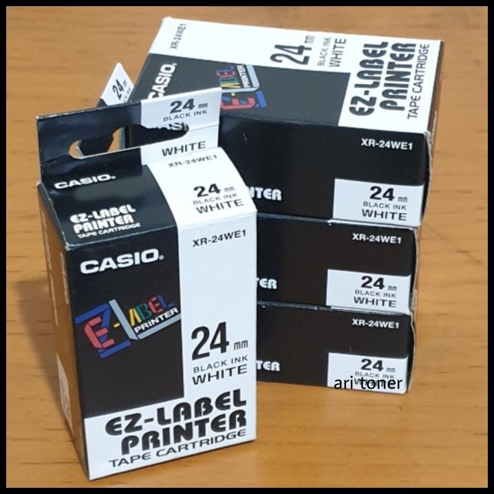 Produk Baru Ez Label Tape Printer Casio 24Mm Xr-24We1 Black On White Original