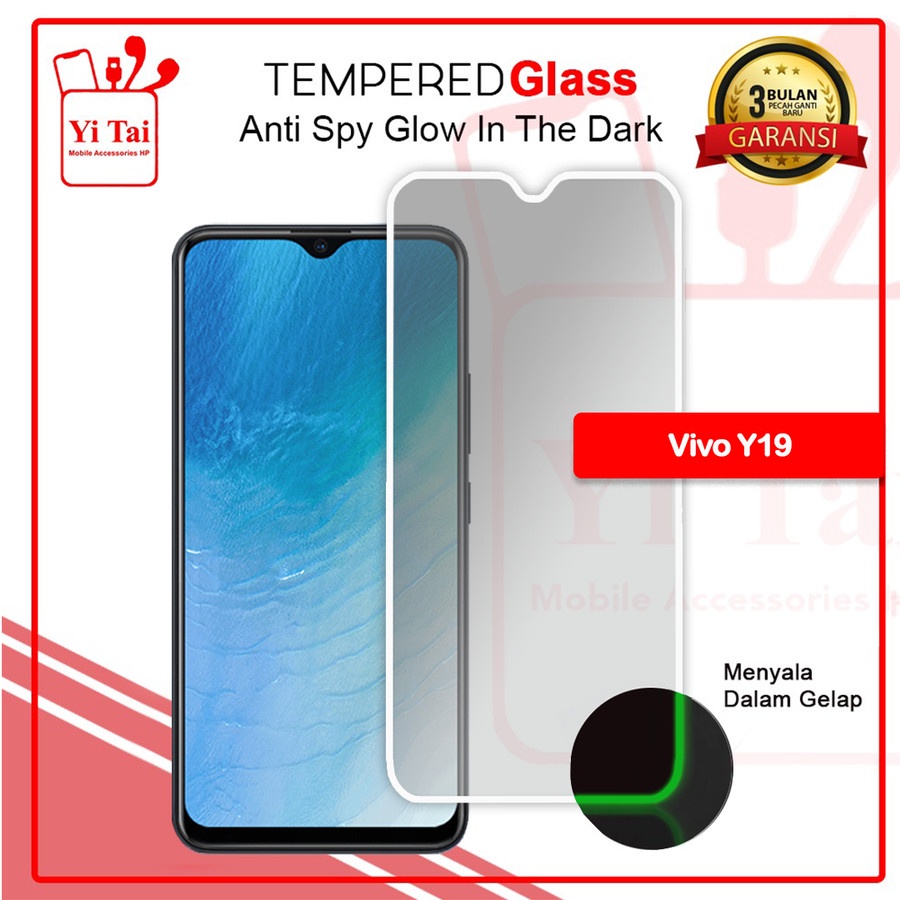 YI-TAI TEMPERED GLASS PREMIUM SPY GLOW IN THE DARK VIVO Y17 VIVO Y15 VIVO Y12 VIVO Y15S VIVO Y01 VIVO Y19 WHITE_CELL