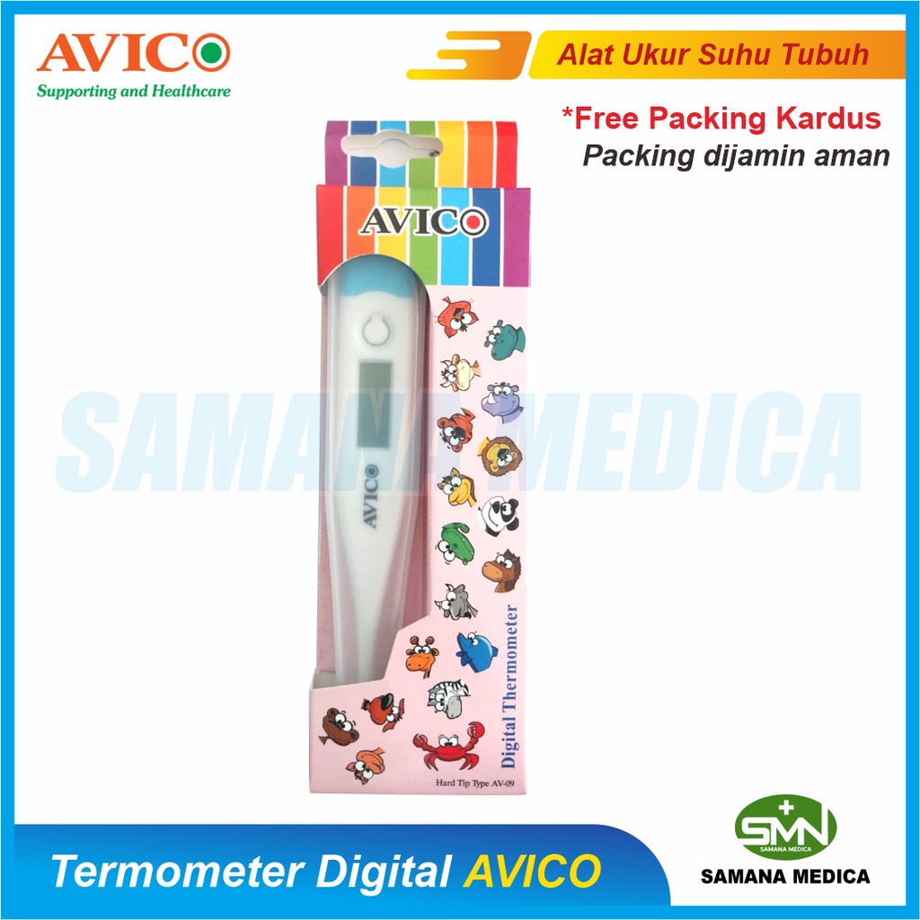 Termometer thermometer Digital Alat Ukur Suhu Tubuh AVICO Free Baterai Ujung KAKU Promo Murah