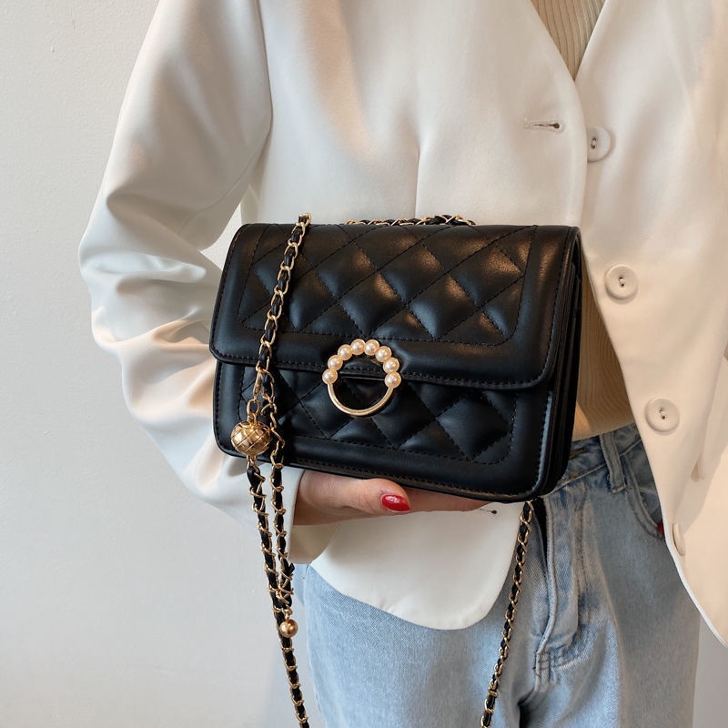 Suhao 2022 rantai baru tas kurir Korea wanita musim panas all-match mahasiswa niche tas Perancis satu bahu ketiak kotak persegi kecil