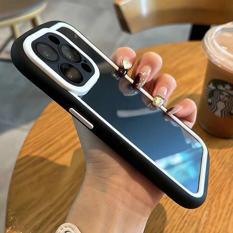 Case Transparan Dua Warna Untuk IPhone 12 13 14 11 Pro Max Bbvcv
