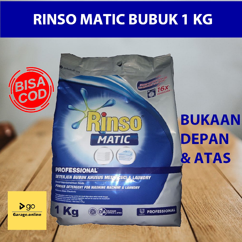 SURABAYA - RINSO BUBUK MATIC 900 GRAM SELALU READY PACKING AMAN UNTUK MESIN CUCI FRONTLOAD TOPLOAD ORIGINAL