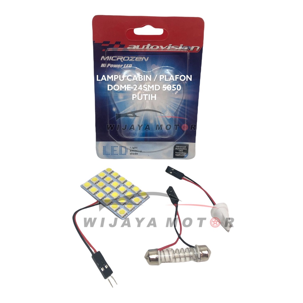 LAMPU LED PLAFOND / CABIN 12V PUTIH AUTOVISION 5050 24SMD