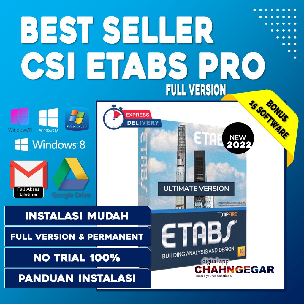 Software CSI ETABS 22 Ultimate Full Versi Lisensi Lifetime Software Arsitek CSI ETABS 2023 Building pemodelan struktur, analisis, dan desain