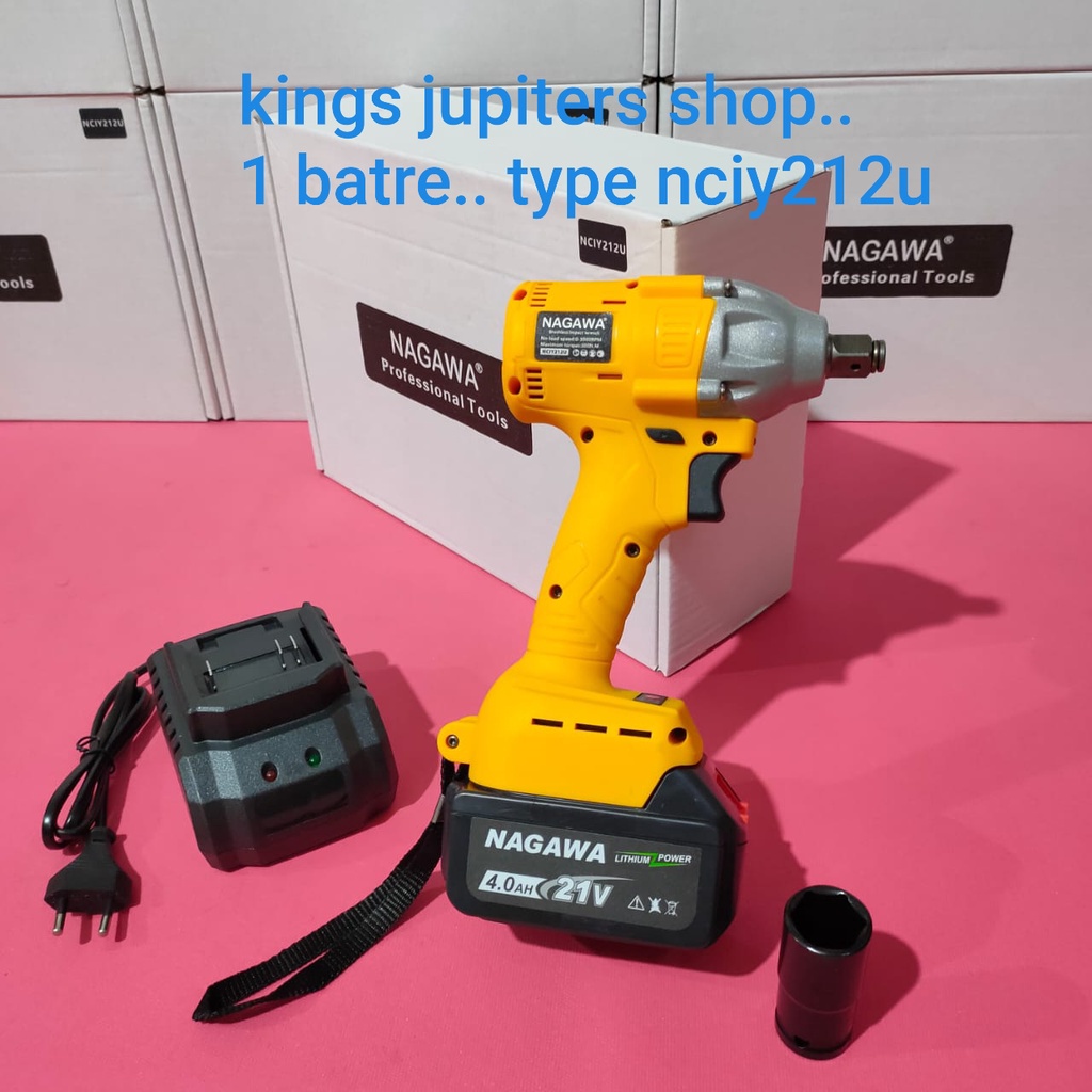 1 BATRE NAGAWA IMPEK WRENCH IMPACT WRENCH IMPAK WREN MESIN IMPECT BUKA TUTUP BAUT 48s - jld