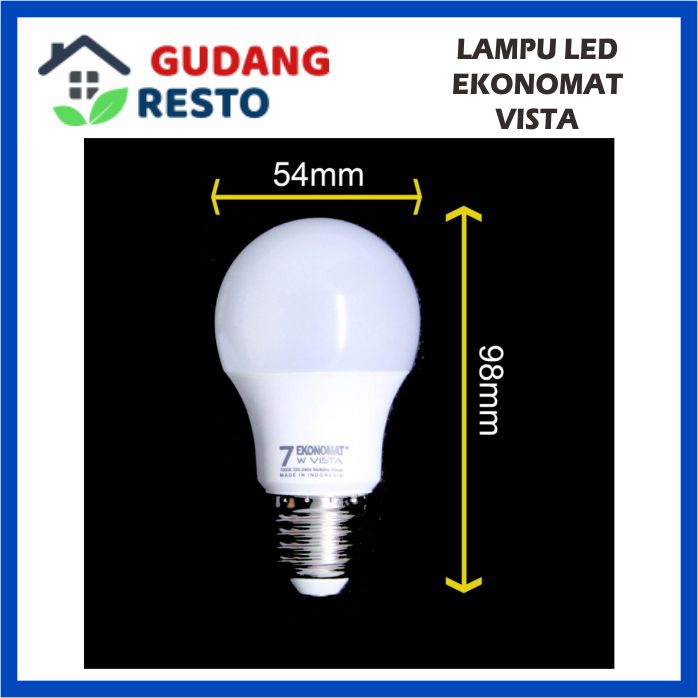 7W LAMPU EKONOMAT VISTA BOHLAM LED 7 W WATT 630LM PUTIH 7000K BULB BOLA LAMPU TERANG MURAH