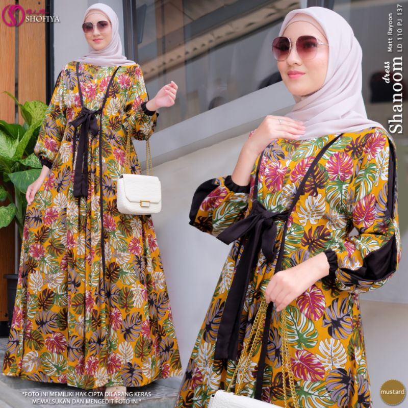 [BARU] SHANOOM DRESS BY SHOFIYA BAJU GAMIS WANITA MUSLIM LD 110