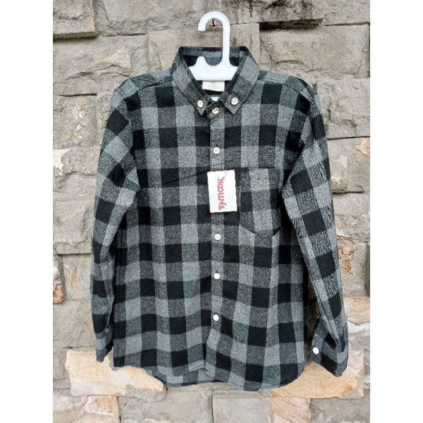 kemeja flanel anak laki-laki dan perempuan unisex flanel kotak