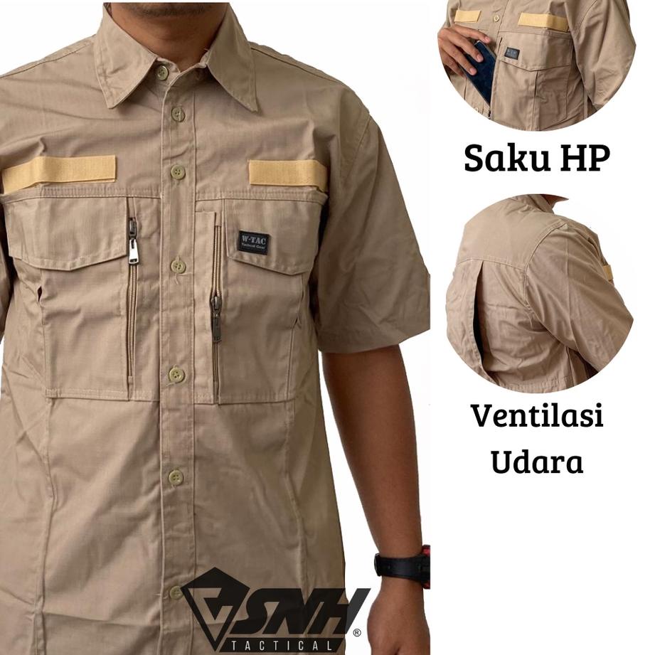 Pasti Tertarik--Kemeja Pendek Kasual PDL W-TAC Best Tactical Gear Bahan Nyaman Kuat dan Mudah Kering