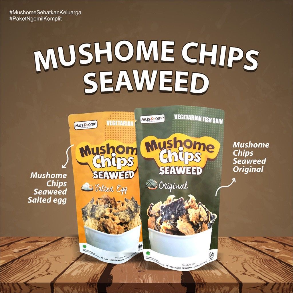 MUSHOME KERIPIK JAMUR 80GR | SNACK CEMILAN DIET SEHAT TANPA MSG