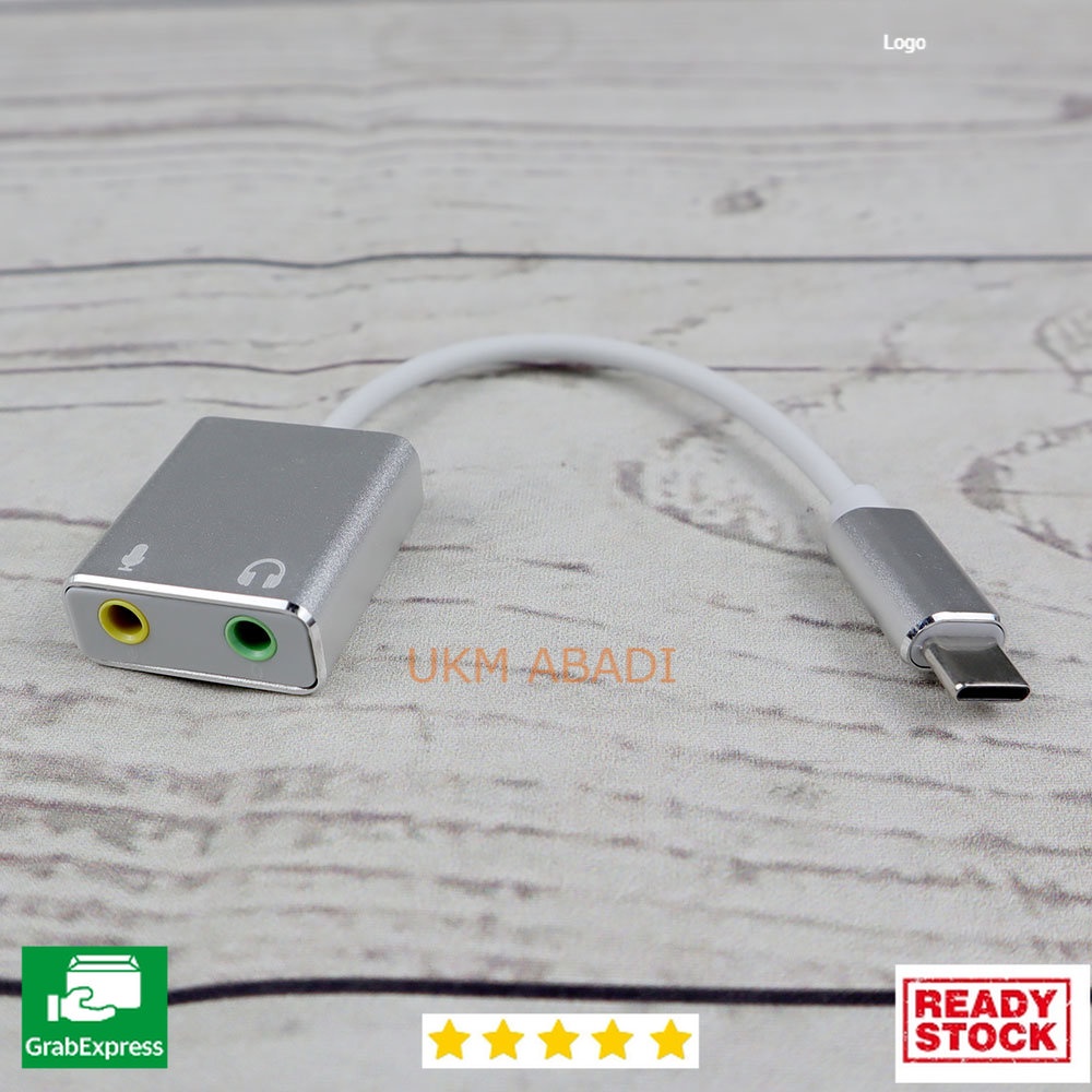 Kabel External USB Type-C Sound Card 3.5mm AUX Microphone MU1