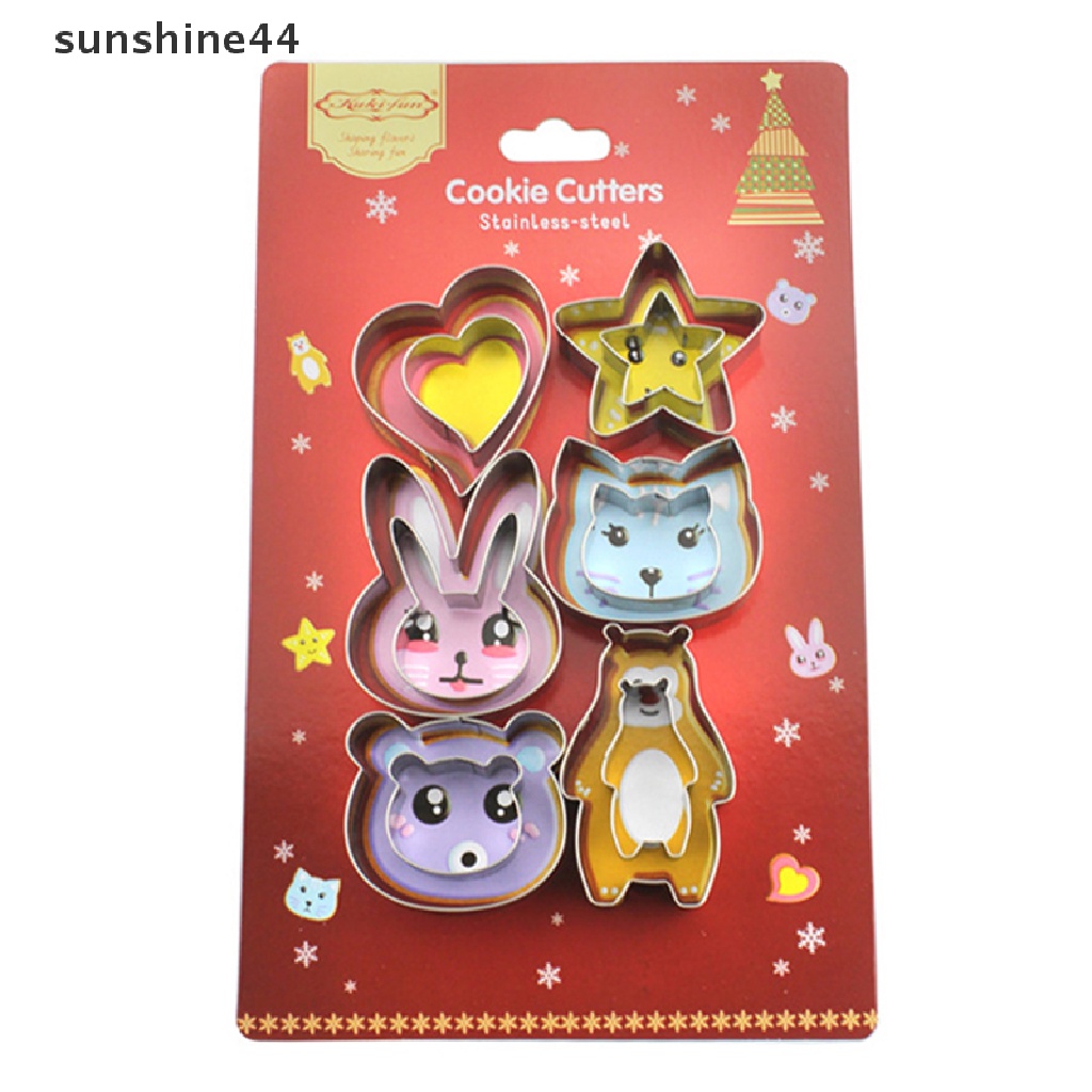 Sunshine 12Pcs / Set Cetakan Cutter Bentuk Hewan Untuk Kue / Biskuit / Fondant