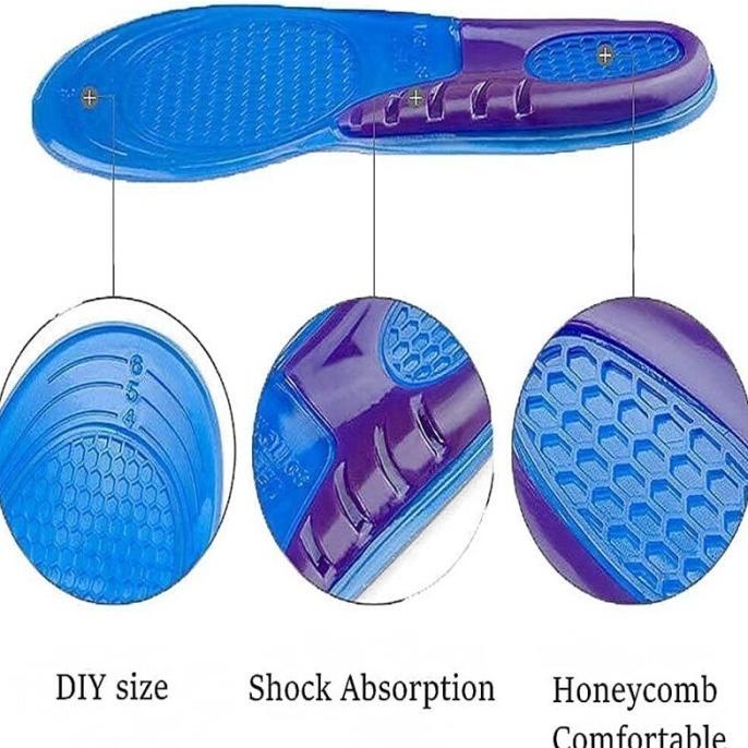 [BAYAR DI TEMPAT] 1 Pasang Insole Sepatu Gel Orthotic Arch Shock Anti Sakit dan Pegel - Insole Sepatu BASKET