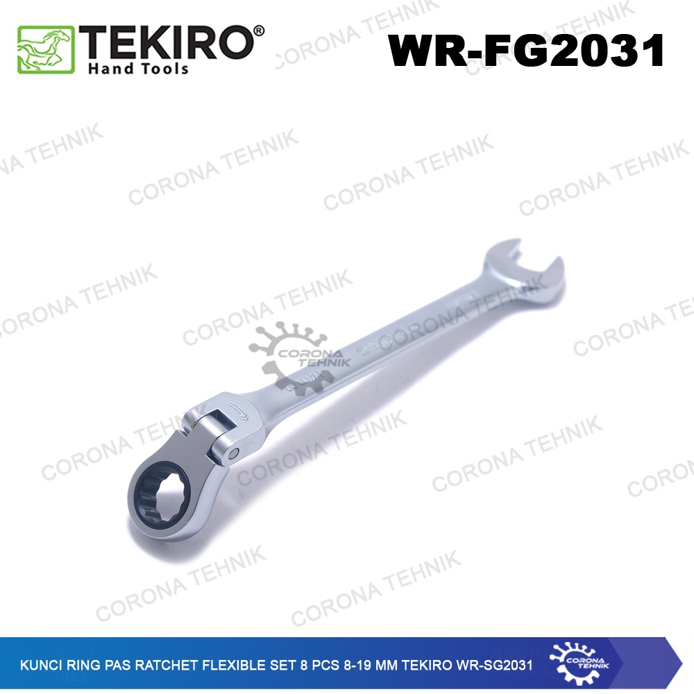 WR-FG2031 - Kunci Ring Pas Ratchet Flexible Set 8 Pcs 8-19 mm Tekiro