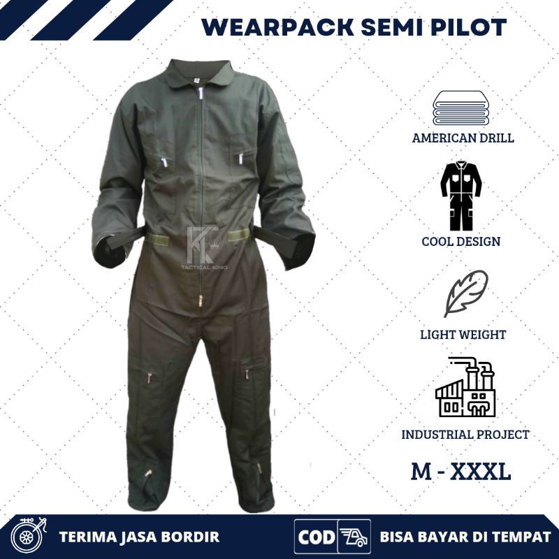 COD wearpack Safety Ojak/ Baju bahan American dril /wearpack coverall/ Seragam Kerja Proyek