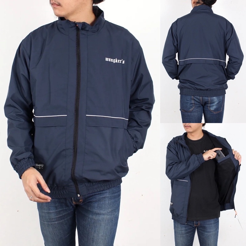 Jacket Parasut Tracksuit whiteline waterproof