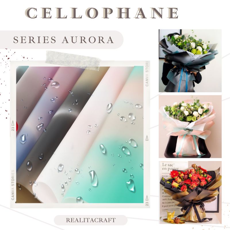 KERTAS BUKET CELLOPHANE BUNGA SERIES AURORA