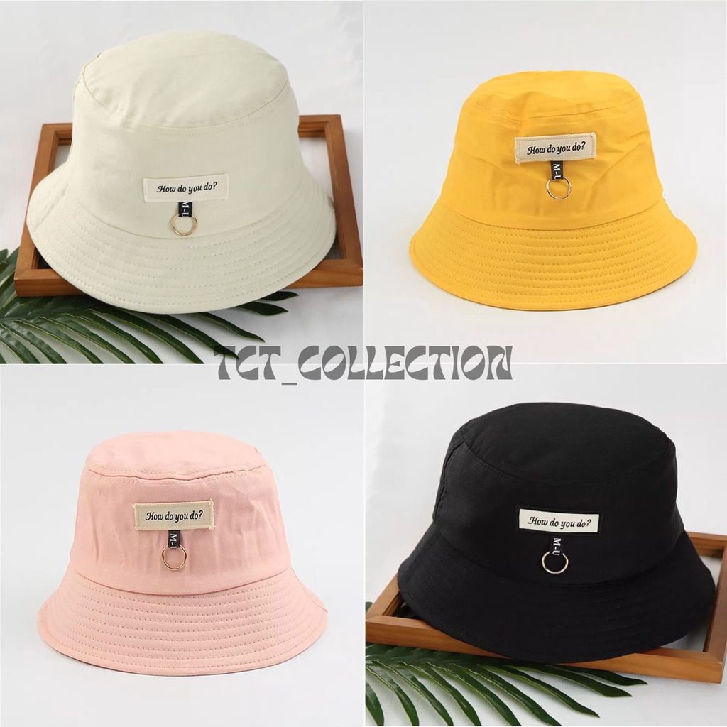 Topi Bucket Hat Wanita Topi Fashion Korea Pink