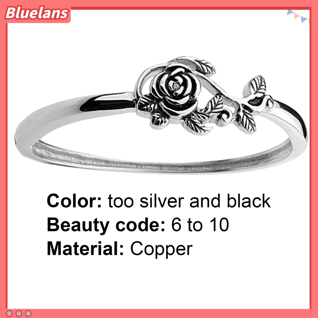 Bluelans Wedding Ring Rose Design Elegant Classic Delicate Wedding Ring