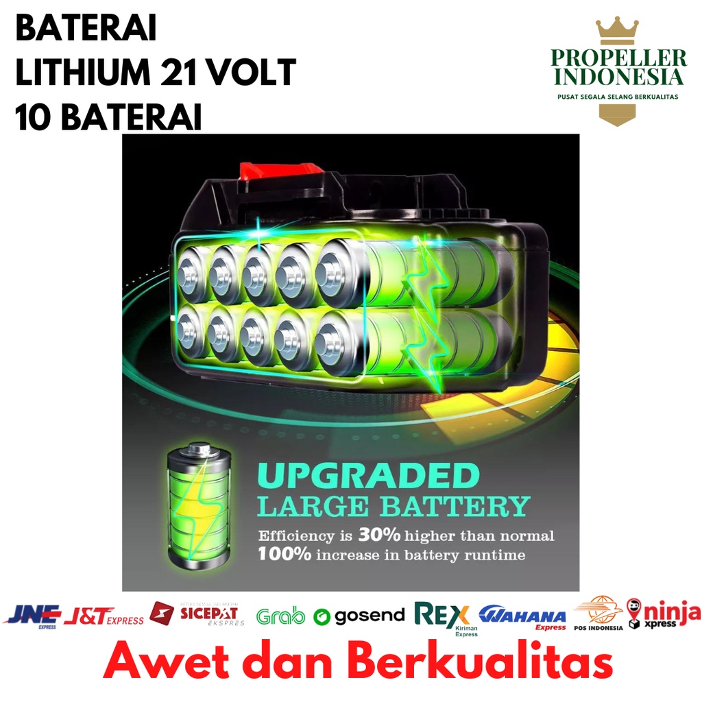 Baterai Lithium Jet Cleaner 21 Volt Baterai Washer Gun 10 Pcs Baterai