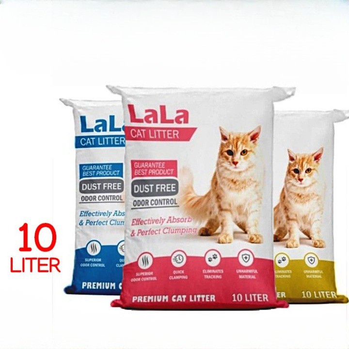PASIR LALA 10 L Cat Litter 10L Pasir Kucing Gumpal Wangi Premium (GOJEK/GRAB)
