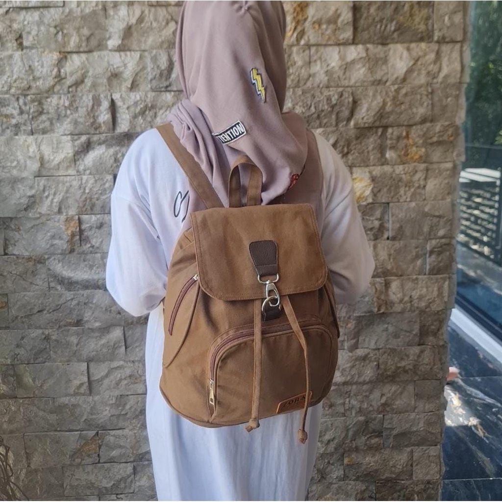 ZORA - Momo - Backpack Canvas -Tas Ransel Wanita