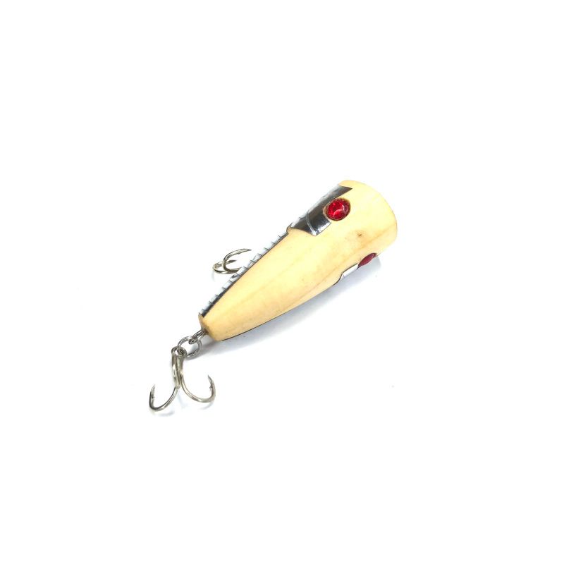 Umpan Popper Woden Lure Natural Kayu 3 Gram + Treble