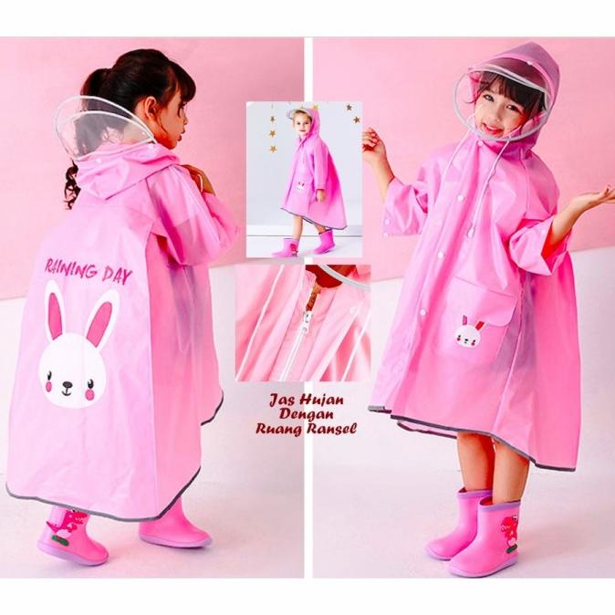 Jas Hujan Anak motif Flamingo