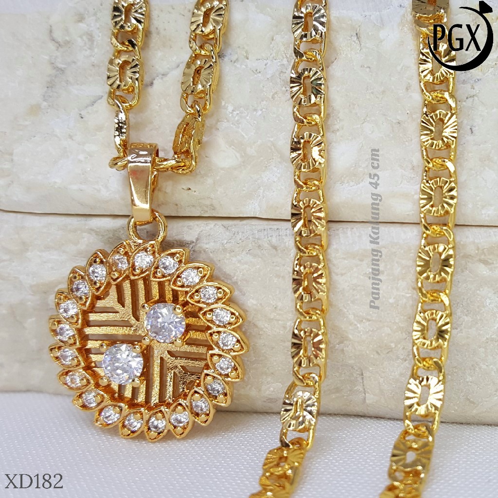 PGX Kalung Wanita Xuping Aksesoris Fashion Perhiasan Lapis Emas XD182