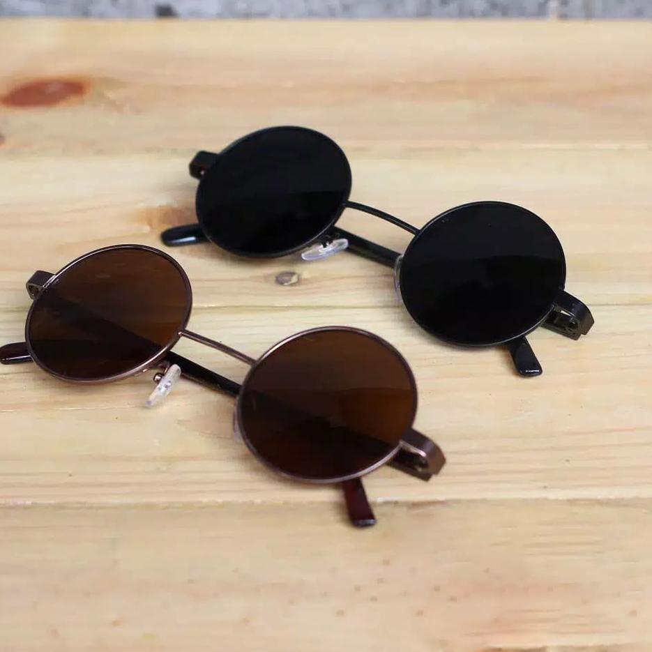 Termurah Kacamata Boboho Bulat hitam - Kacamata Gaya Pria Wanita Classic Suglassess