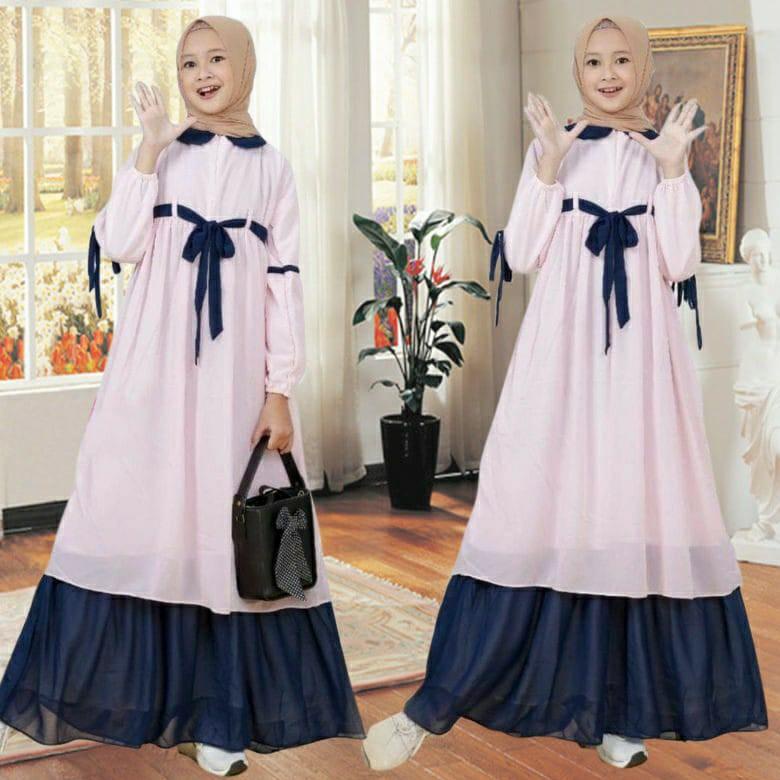 Gamis Anak Lebaran2022 Umur 7 8 9 10 11 12 13 Tahun Remple Murah Perempuan Mulimah ▪ RMB.22Oc22х