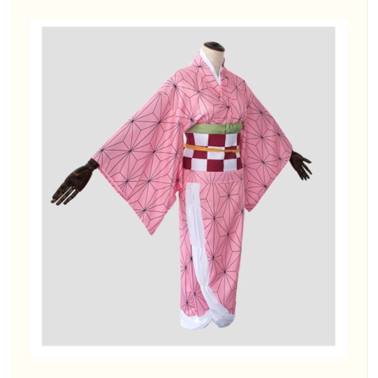 [MikanHiro Store] Cosplay Kamado Nezuko Ghost Slayer Costume Play Anime FULL SET
