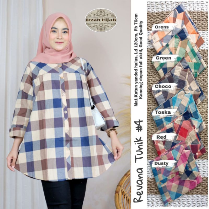 Atasan Wanita Tunik Jumbo Ld 120 Revana 4 By Izzah