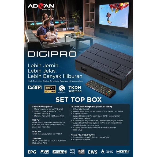 Advan Digipro SET TOP BOX DV3T2 - Original