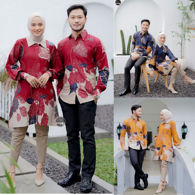 Couple kemeja tunik kombinasi