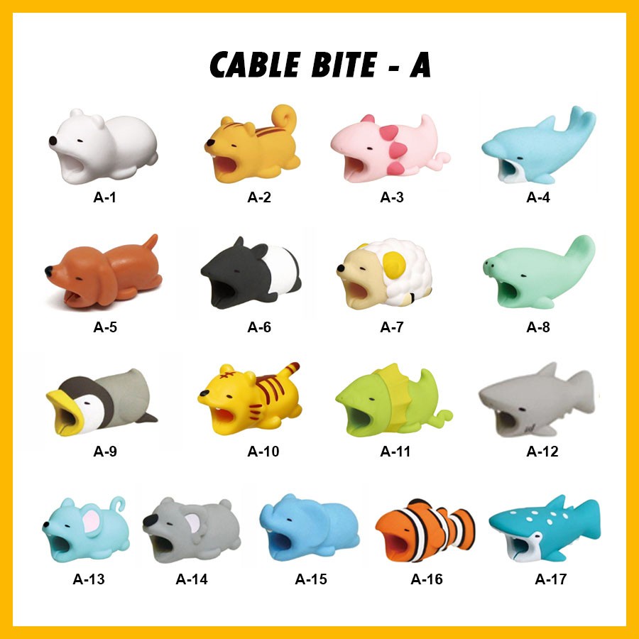 CABLE BITE PELINDUNG UJUNG KABEL CABLE SAVER CABLE PROTECTOR HEWAN KARAKTER (VH)