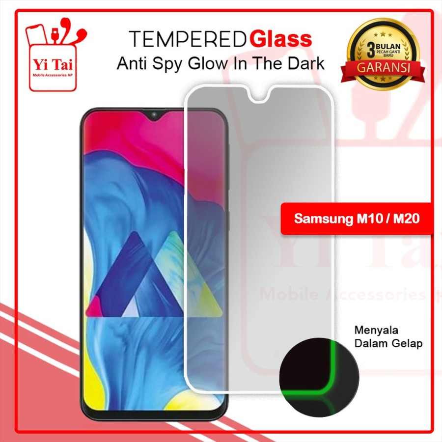 YI-TAI TEMPERED GLASS PREMIUM SPY GLOW IN THE DARK SAMSUNG M10 SAMSUNG M11 SAMSUNG M20 SAMSUNG M21 SAMSUNG M22 SAMSUNG M23 5G WHITE_CELL